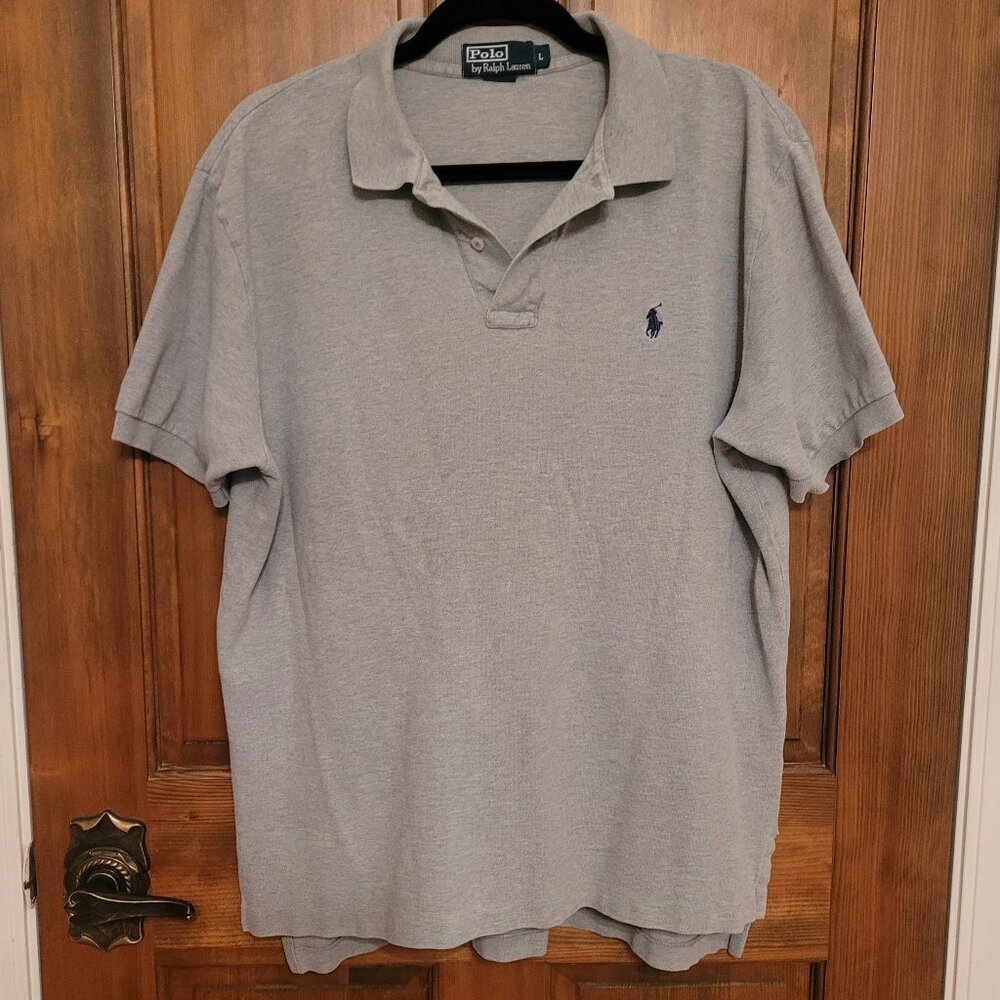 Men's Ralph Lauren Gray Polo Collared Shirt- Size Large